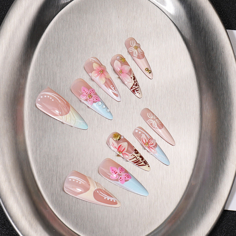 Floral Art Press-On Nail Tips Set Bowlift