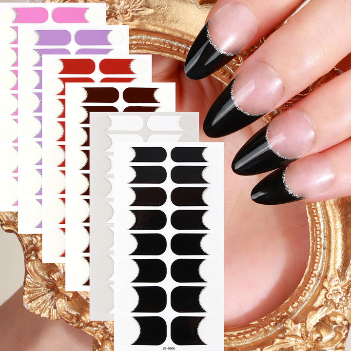 Elegant French Tip Nail Art Wraps