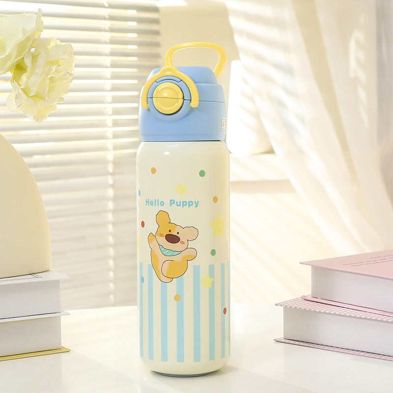 Women's insulated drinking bottle with child-friendly design and practical carrying handle Bowlift