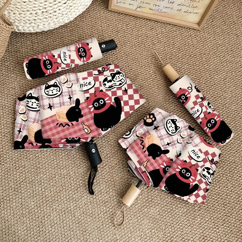 Ladies Foldable Umbrella with Cute Animal Motifs Bowlift