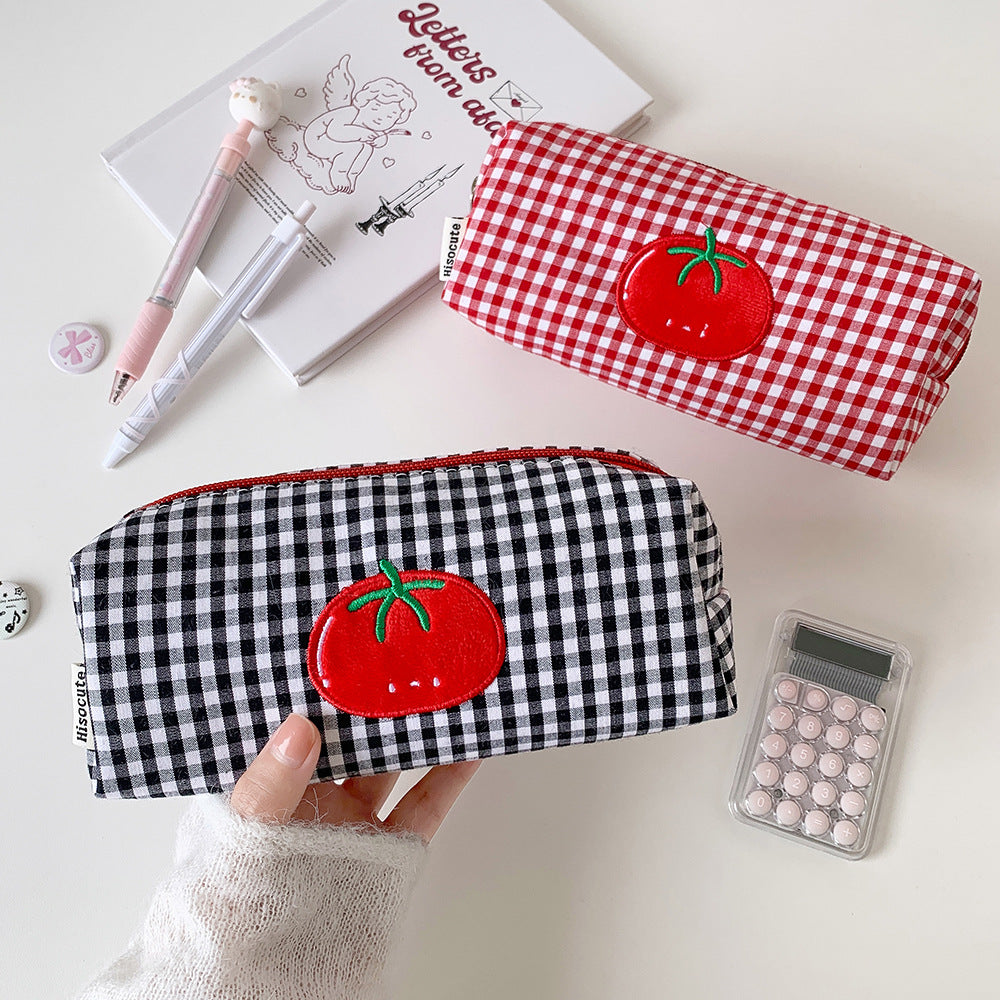 Cute Gingham Checkered Pencil Case Bowlift