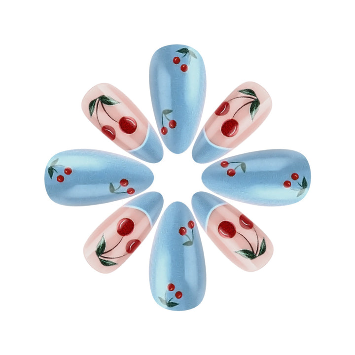 Cherry Blossom-Themed Press-On Nail Art Set Bowlift