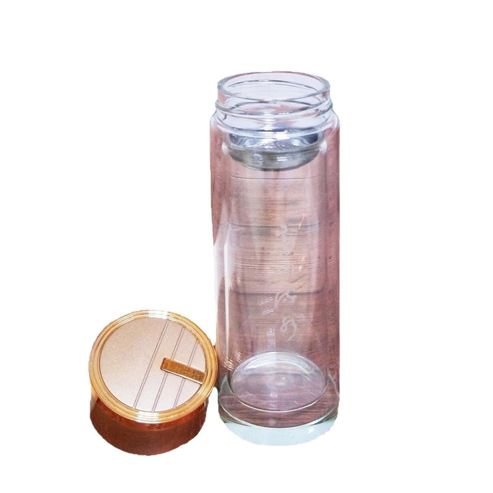 Women High-Quality Tea Glass Bottle with Integrated Stainless Steel Strainer Bowlift
