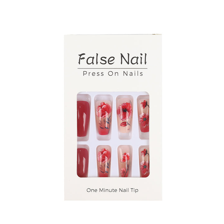 Artificial Nails Set with Floral Design Bowlift