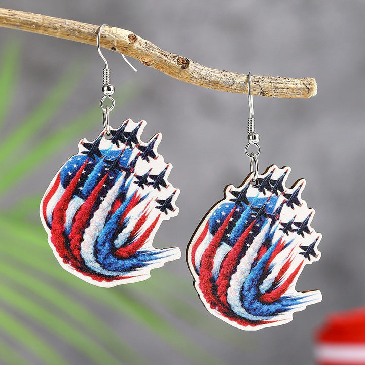 Women's eye-catching statement earrings can shape with flag motif Bowlift