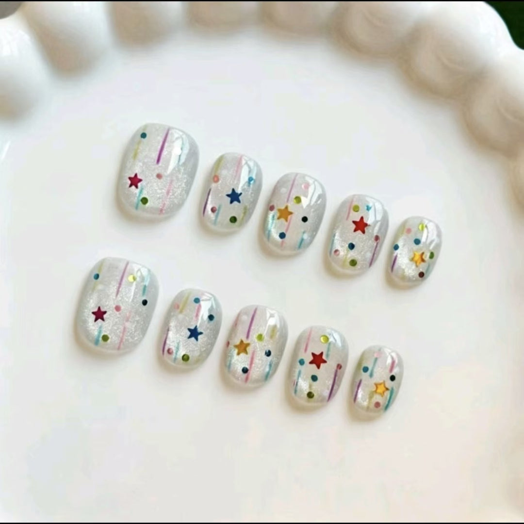 Floral Design Press-On Nails Bowlift