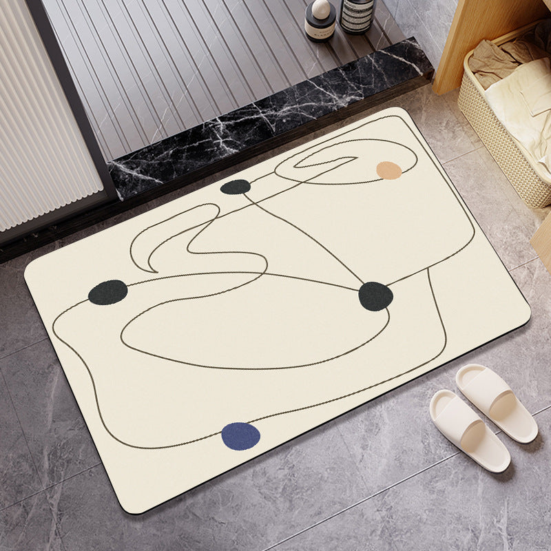 Textured Abstract Design Bath Mat Bowlift