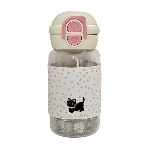 Women's water bottle with creative design and integrated straw Bowlift
