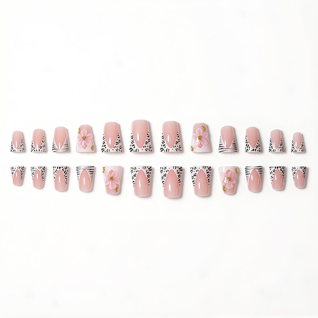 Floral Glam Press-On Nail Extensions Bowlift
