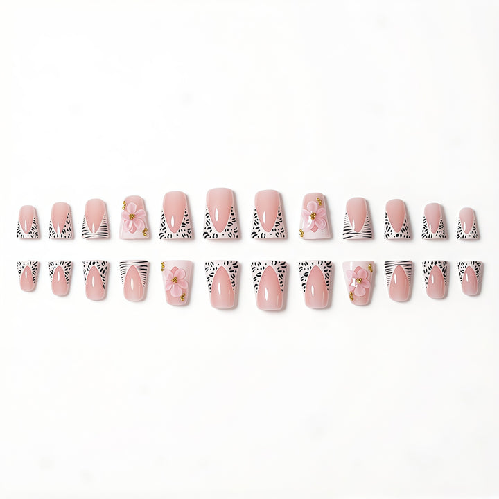 Floral Glam Press-On Nail Extensions Bowlift