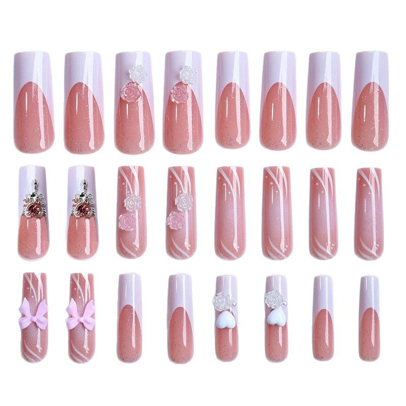 Artificial nails with elegant decorations Bowlift