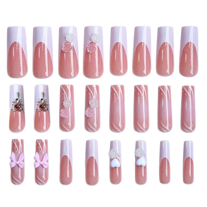 Artificial nails with elegant decorations Bowlift