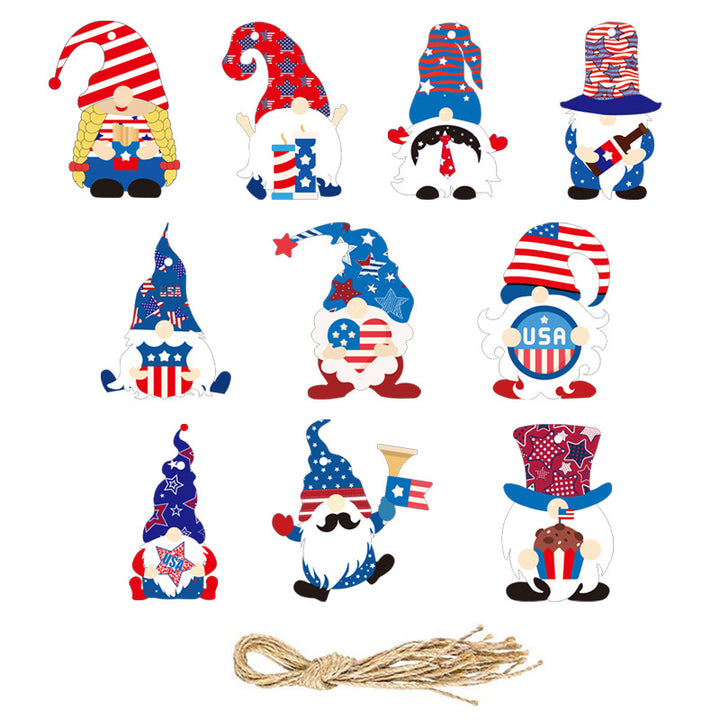 Unisex paper star-shaped tag with USA motif and jute cord Bowlift