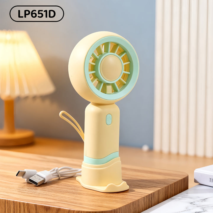 Women's Portable USB Hand Fan with Ergonomic Handle Bowlift