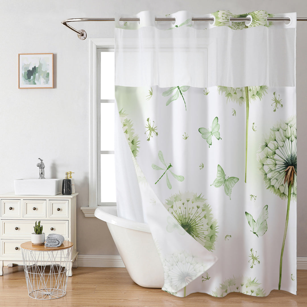 Botanical Floral Art Shower Curtain Bowlift