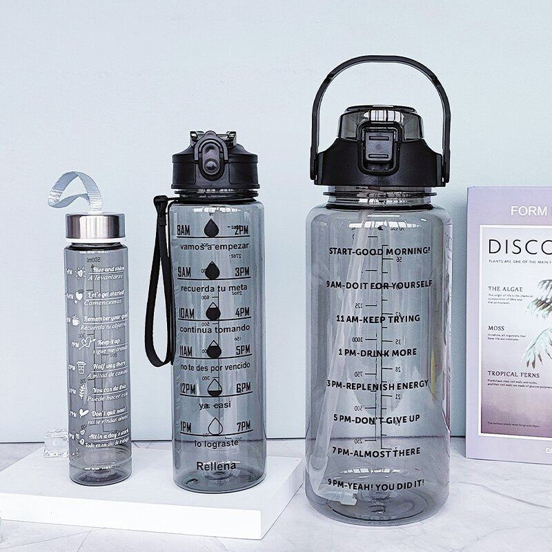 Women's Water Bottle with Motivational Print Bowlift