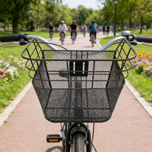removable mesh front bicycle basket with quick-release mount Bowlift