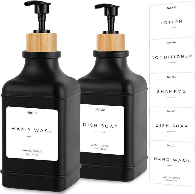 Refillable Luxury Pump Dispenser Set for Hand Wash and Dish Soap Bowlift