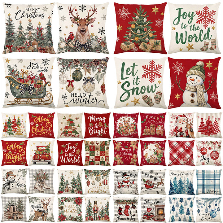 Pastel Christmas Throw Pillow Cover Set Decorative Cushion Covers