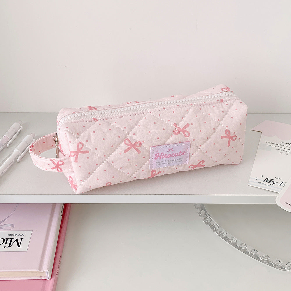 Quilted Pencil Case with Zipper Bowlift