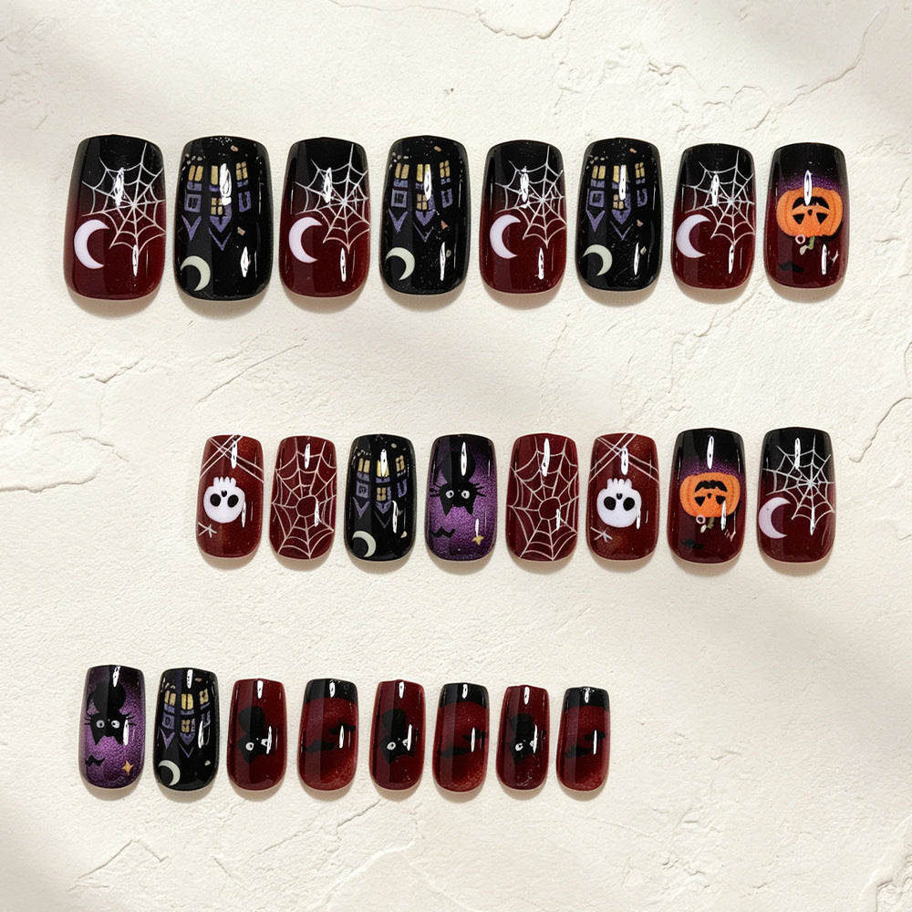 Halloween-Themed Press-On Nail Art Bowlift