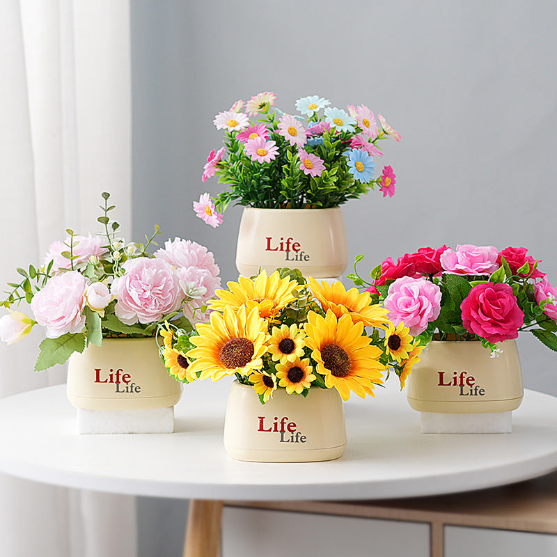Decorative Potted Faux Floral Arrangement