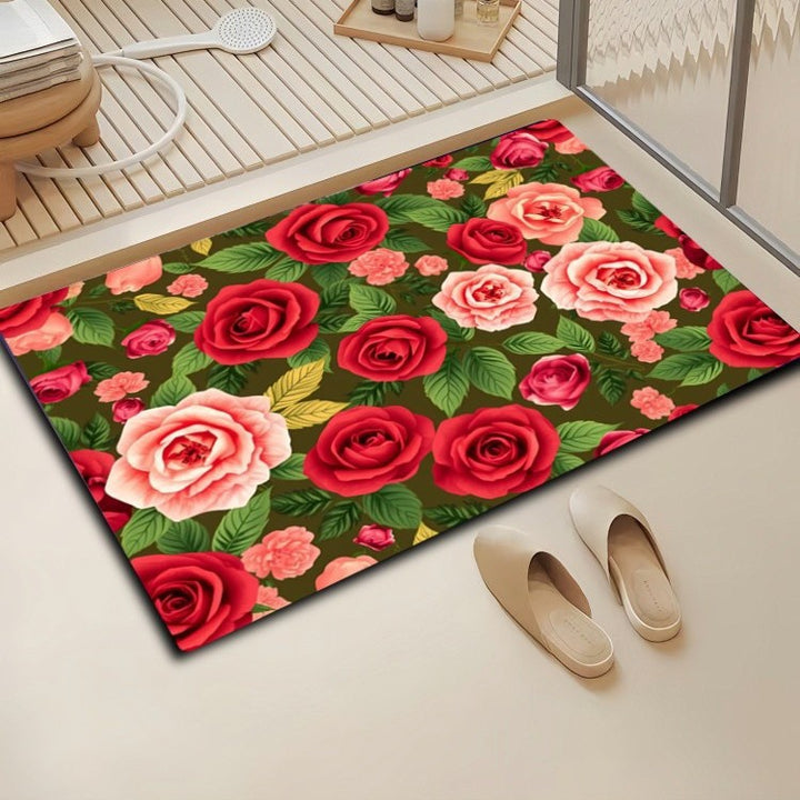 Floral Design Bath Mat Bowlift