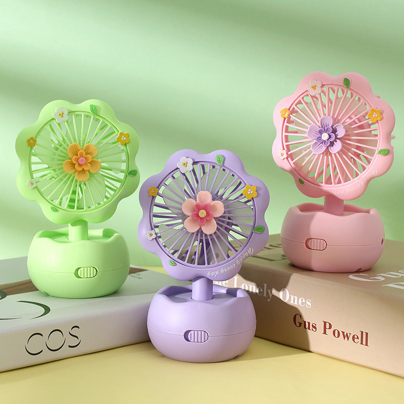 Portable Floral Mini Fan Bowlift