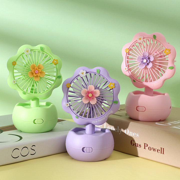 Portable Floral Mini Fan Bowlift