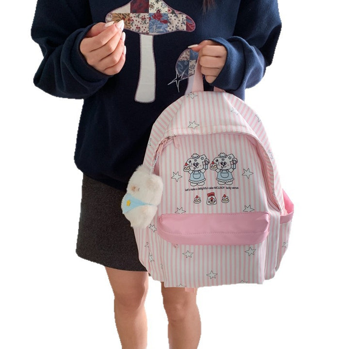 Backpack with Colorful Animal Design and Practical Compartments Bowlift