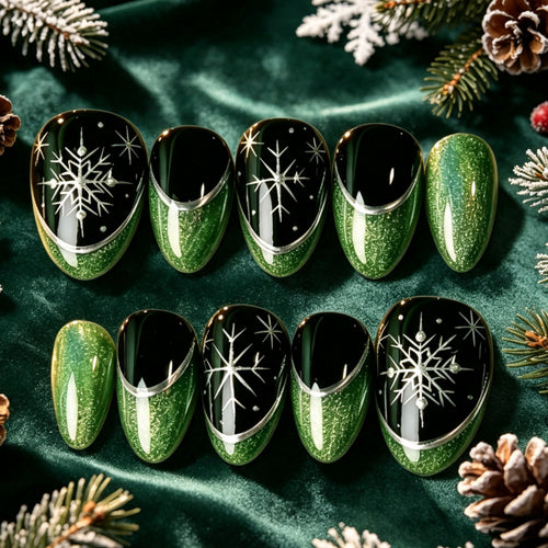 High-quality artificial nails in winter design Bowlift