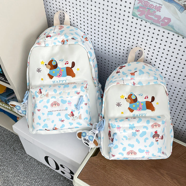 Backpack with Cheerful Dog Design and Multifunctional Compartment Layout Bowlift