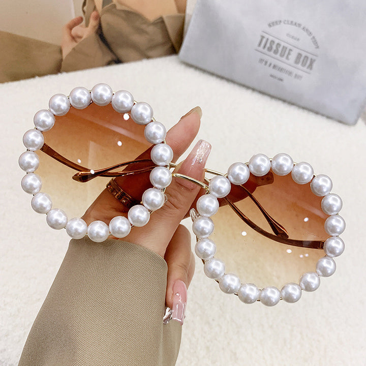 Women's designer sunglasses with pearl-embellished frame Bowlift
