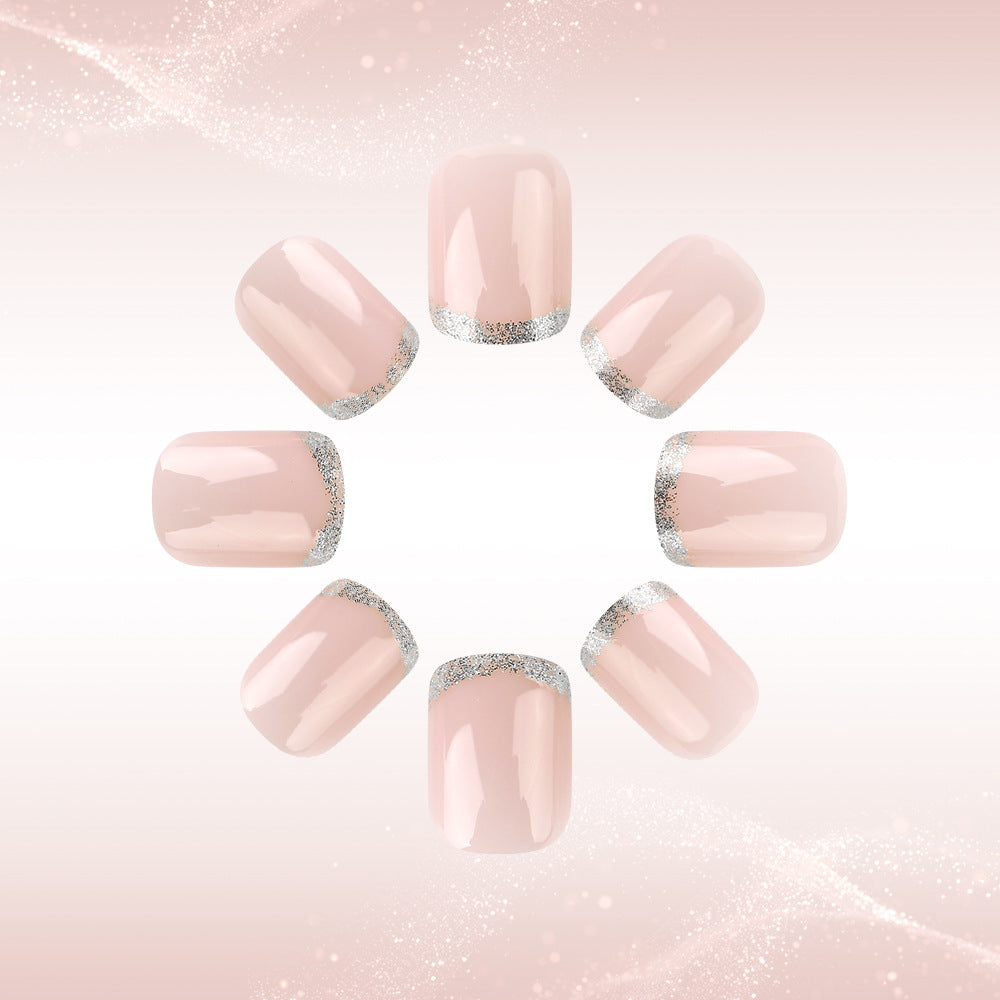 Elegant Glitter Tip Press-On Nails Bowlift
