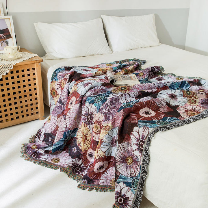 Floral Woven Throw Blanket
