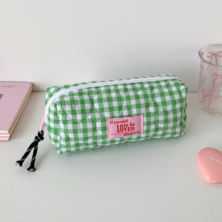 Quilted Gingham Pencil Case Bowlift