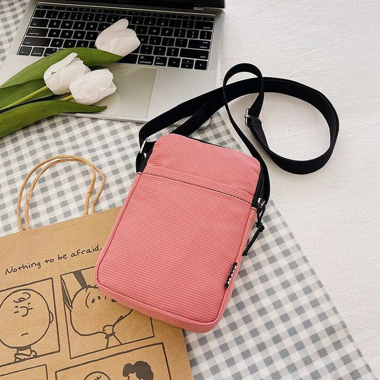 Corduroy Crossbody Phone Pouch Bag with Adjustable Strap Bowlift