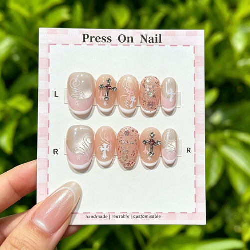 Decorative Handcrafted Press-On Nails