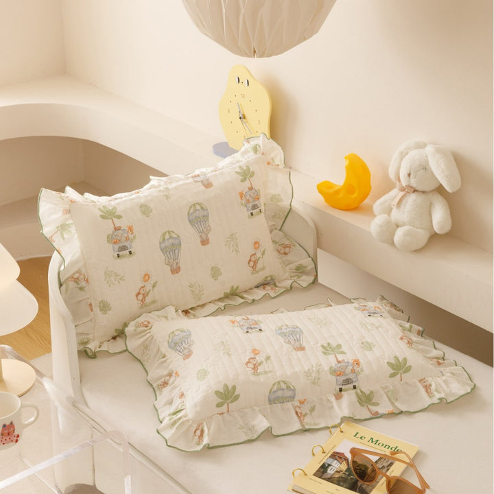 Quilted Ruffled Toddler Pillowcase Set
