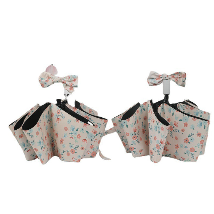 Ladies Automatic Umbrella with Colorful Floral Design Bowlift