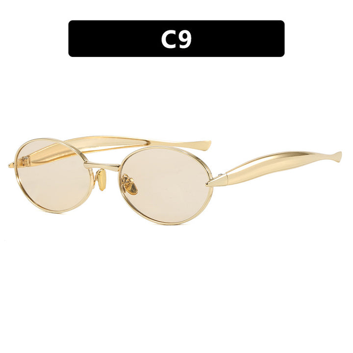 Women's fashionable sunglasses with oval frame and sparkling details Bowlift
