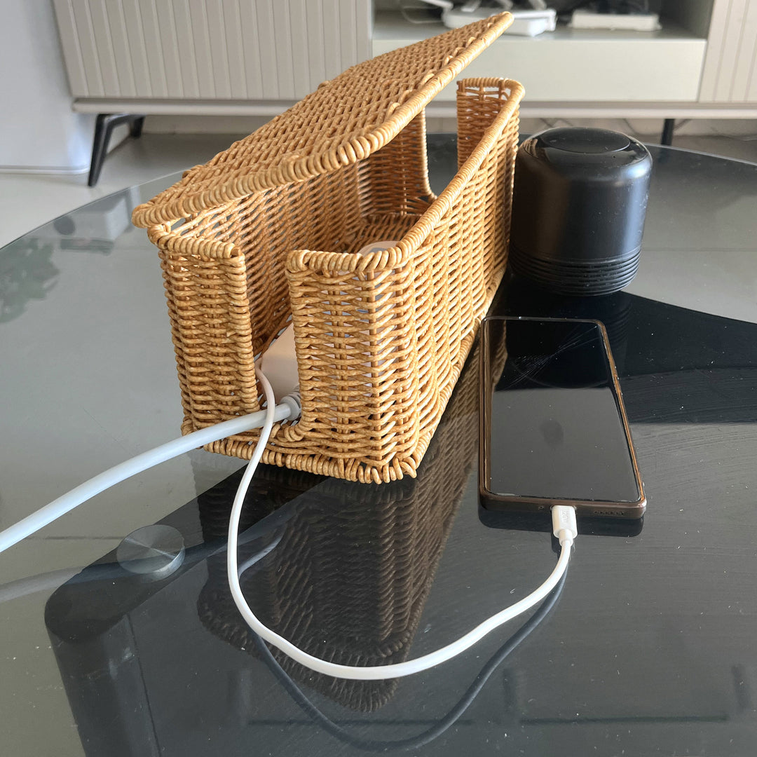 Woven Charging Organizer Basket Bowlift