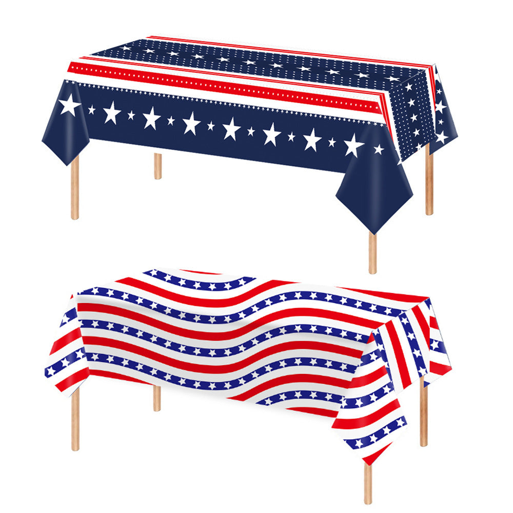 Unisex nan waterproof polyester tablecloth in vintage star stripe design Bowlift