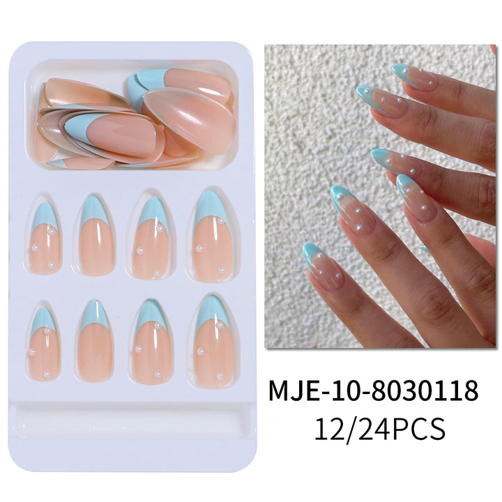 Elegant French Tip Press-On Nail Set Bowlift