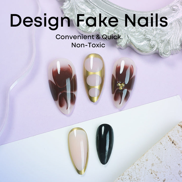 Acrylic nail set with elegant floral accents and luxurious details Bowlift