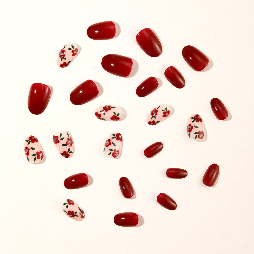 Floral Accent Nail Art Extensions Bowlift