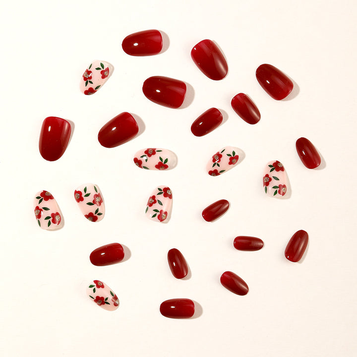 Floral Accent Nail Art Extensions Bowlift