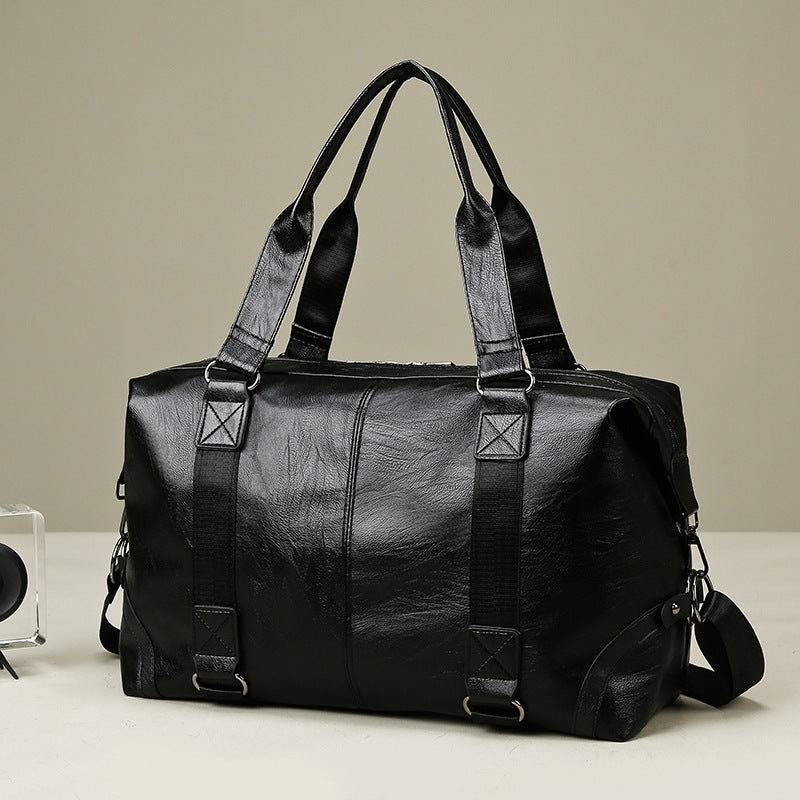 Luxurious Leather Weekend Duffel Bag Bowlift