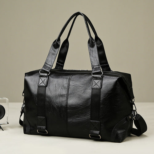 Luxurious Leather Weekend Duffel Bag Bowlift
