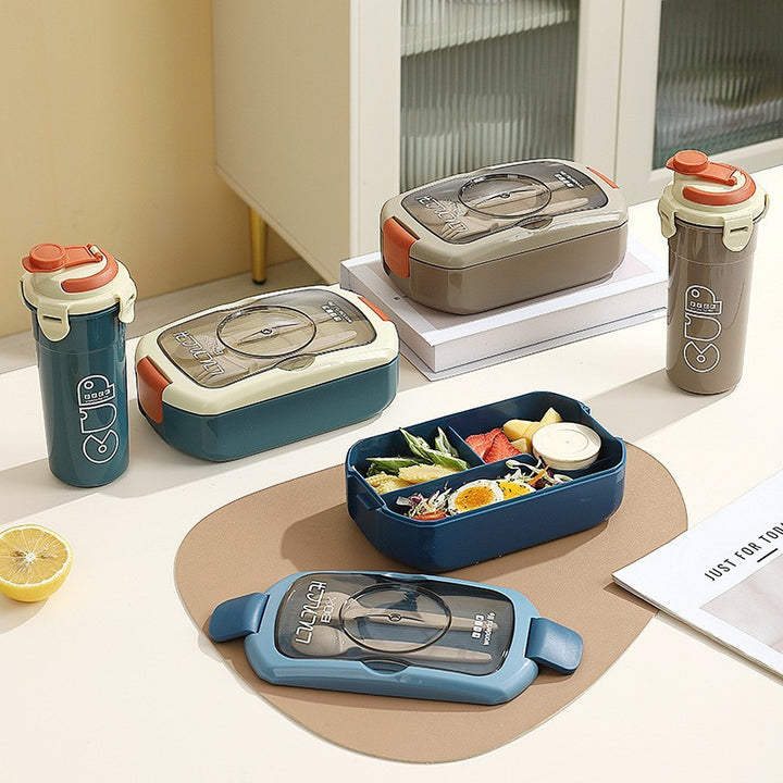 Portable Lunch Box with Integrated Water Bottle